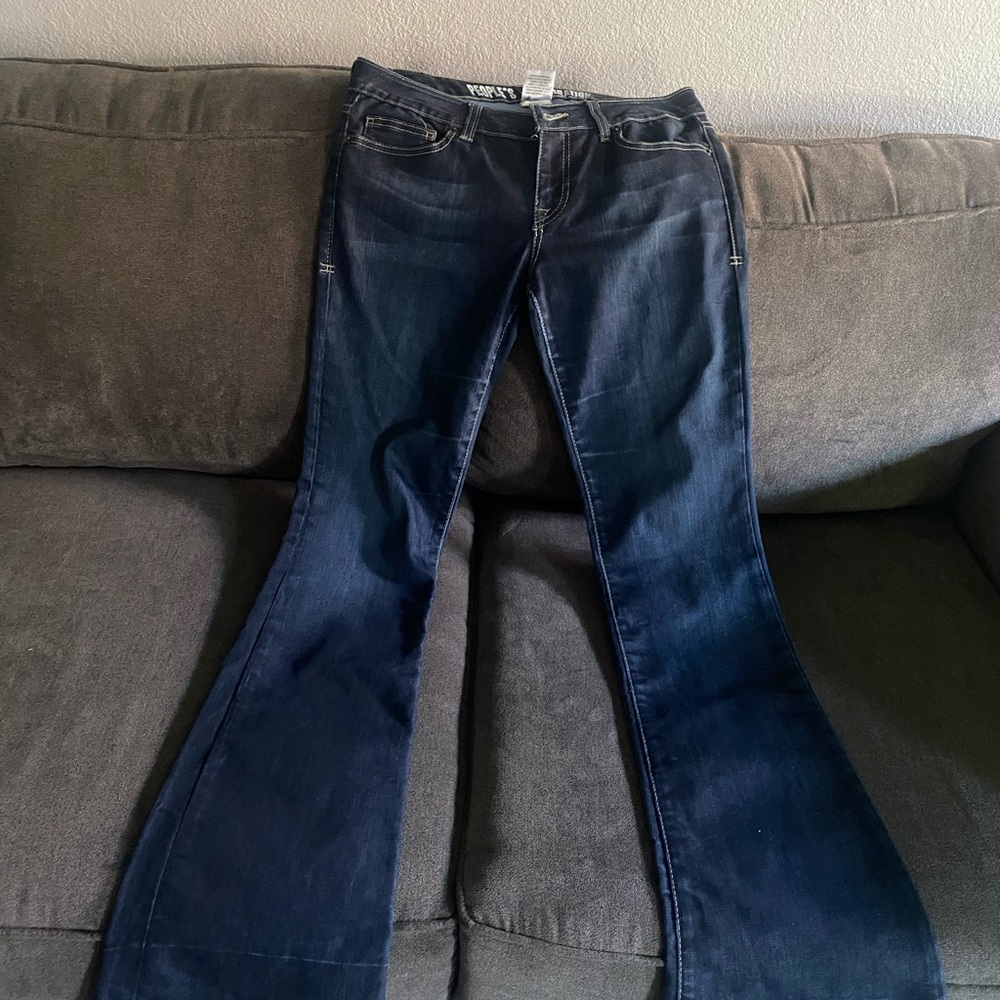 People's Liberation Womens Dark Blue Flare Jeans in Size 28 - Picture 3 of 10